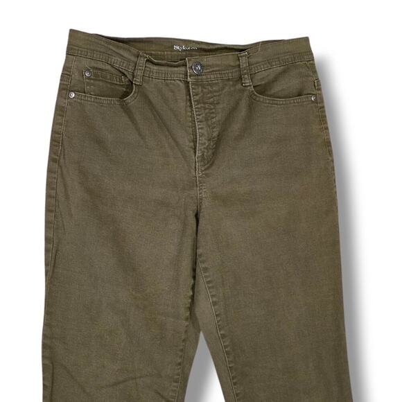 Style & Co denim women's green tummy control straight leg denim Jeans - 8S - Picture 2 of 9